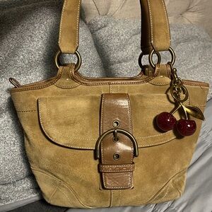 Coach Tan Suede Tote Bag